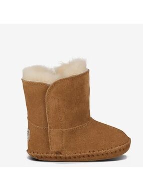 UGG Caden Baby Girl Suede Fuzzy Boot Snow Winter Bootie Tan Size 0/1